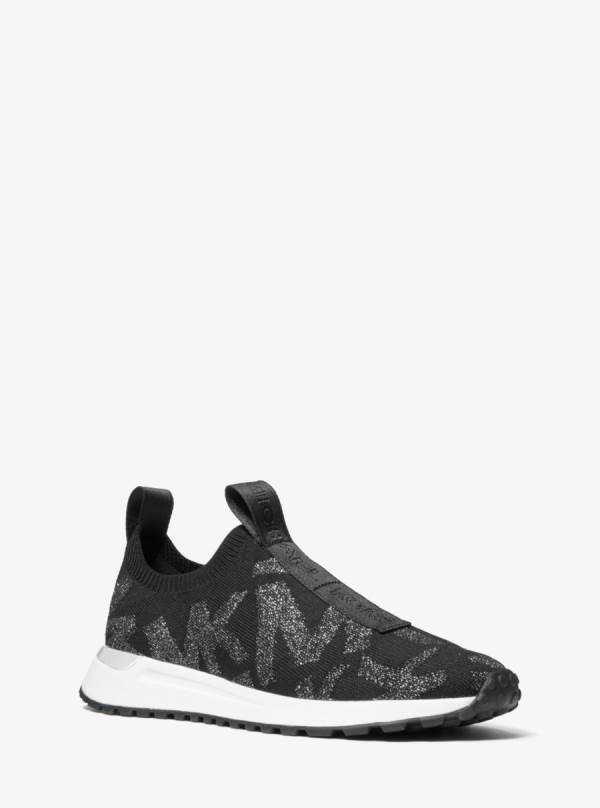 Damske Tenisky Michael Kors Bodie Metallic Logo Knit Slip-On Strieborne - Topanky Michael Kors Slevy | YVXMR-9264